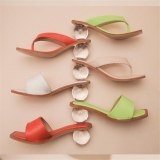Clear Crystal Round Ball Heels Slippers Slides 3689-34