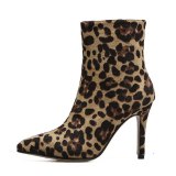 Women Pointed Toe High Heels Zipper Boots 8801-1122
