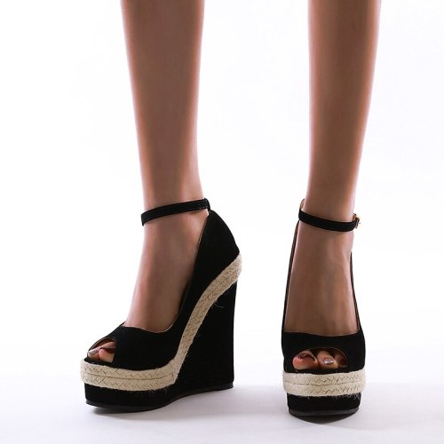 Women Summer Sexy Platform Wedges High Heels Party Slides 2018-79810