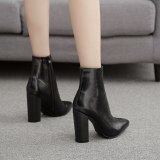 Women's High Heels Patent Leather Zipper Boots 7212-12