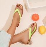 Summer Flip Flops Slippers Clear Transparent Med Heel Slides 3689-23