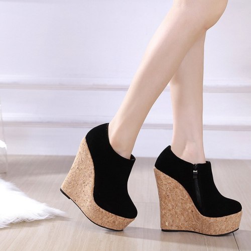 Platform Wedges Simplicity Round Toe High-Heels 32889-12