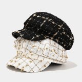 Women Fashion Plaid Casual Ladies Octagonal Hats BJM4152