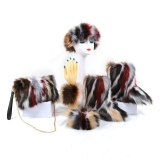 Faux Fox Fur Snow Boots Ladies Warm Fur Shoes Matching Purse And Headband Cuff Boots Sets
