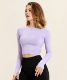 Sexy Women Breathable Seamless Crop High Stretch Tight  Tops T312031