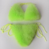 Real Fox Fur Slippers Women Sandals Sexy Swimsuit Underwear 2020N00112