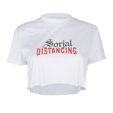Fashion Letter Print T-Shirt Women Ladies Summer Crop Tops A2077687T