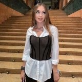 Fashion Strapless Mesh Boned Corset Tops K2094253T