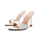 Fashion Women High Heels Slippers Pointed Open Toe Slides 76910-23