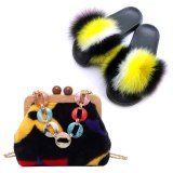 Fox Fur Slippers Women's Flip-Flops High-End Plush Messenger Bags 605061