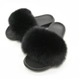 Fox Fur Slippers Women Fur Slides