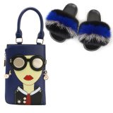 Women Fur Slippers Slides Fashion Beauty Handbags