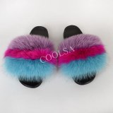 Women High-end Fox Fur Slippers Slides
