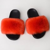Women Faux Fur Slippers Slides