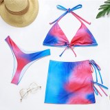 Women Sexy Gradient Color Strappy Three-Piece Swimsuit Swimsuits 204253