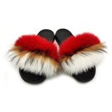 Fashion Fox Fur Slippers Slides