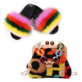 Fox Fur Slippers Women's Flip-Flops High-End Plush Messenger Bags 605061