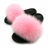 Fox Fur Slippers Women Fur Slides