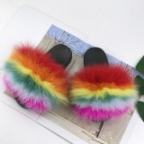 Women Real Fur Slippers Slides
