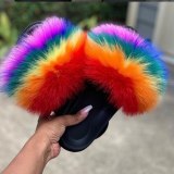 Women Real Fur Slippers Slides