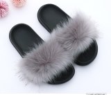 Women Fox Fur Slippers Slides