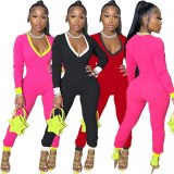 Sexy  High Street V-Neck Zipper Bodysuits Bodysuit Outfit Outfits L1269710