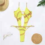 Women Print Hollow Out Push Up Backless Swimsuit Swimsuits 2069710