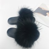 Women Fur Slippers Fox Fur Slides