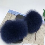 Women Real Fur Slippers Slides