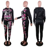 Rose Print Hoodies Two Piece Bodysuits Bodysuit Outfit Outfits 605364