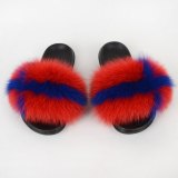 Women Real Fox Fur Slides Slippers