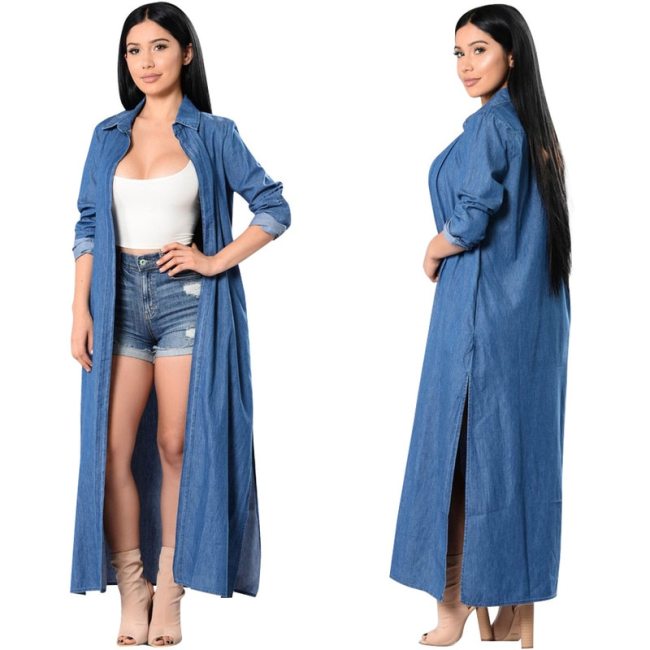 Women Long Sleeve Trench Coat Coats Y01526