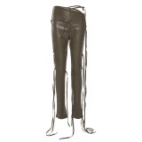 Autumn Lace Up Tassel PU Bodysuits Bodysuit Outfit Outfits   BK20L11037