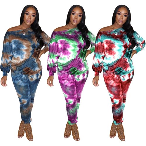 BT1104 Women Colorful Print Tie Dye Two Piece Bodysuits Bodysuit Outfit Outfits FE03748