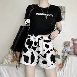 New Ladies Cow Print Casual Short Shorts 0077#