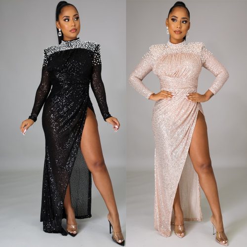 Party Club Long Sleeve Maxi Women Sexy Backless Bodycon Long Dresses 884657
