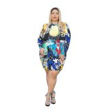 Fashion Women Long Sleeve Crew Neck Lady Dresses 142536