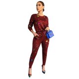Printed Womens O Neck Long Sleeve Bodysuits Bodysuit Outfit Outfits SMR-993344