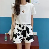 New Ladies Cow Print Casual Short Shorts 0077#