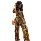 Women Sexy Print Bodysuits Bodysuit Outfit Outfits With Belt G5039410