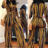 Women Sexy Print Bodysuits Bodysuit Outfit Outfits With Belt G5039410