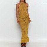 Sexy High Split Backless Dress Beach Maxi Dresses HL624152