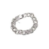 Iced Out Men Rhinestone Curb Cuban Link Bracelets 66889-23