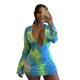 Hot Sale Sexy Women Deep V-Neck Dress Dresses FE07586