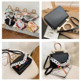 B704130 Colorful Leather Wooden Handle Handbags 49-206071