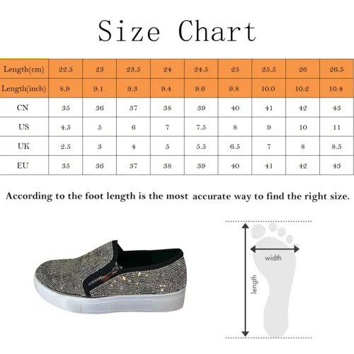 Women Bling Flats Sequins Crystal Thick Bottom Round Toe Rhinestone Shoes