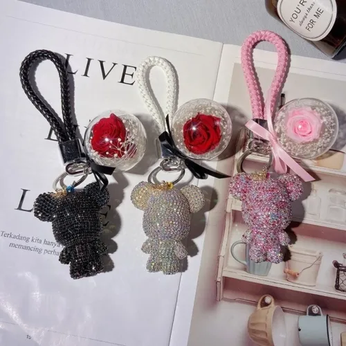 Creative Diamond Violent Bear Cartoon Doll Keyrings LX068697