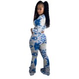 Women Tie-dye Printed Bodysuits Bodysuit Outfit Outfits YS804051