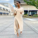 Winter Women's Round Neck Long Sleeve Mid-Length Dress Dresses S390059610