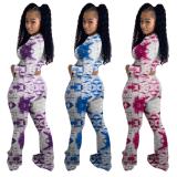 Women Tie-dye Printed Bodysuits Bodysuit Outfit Outfits YS804051